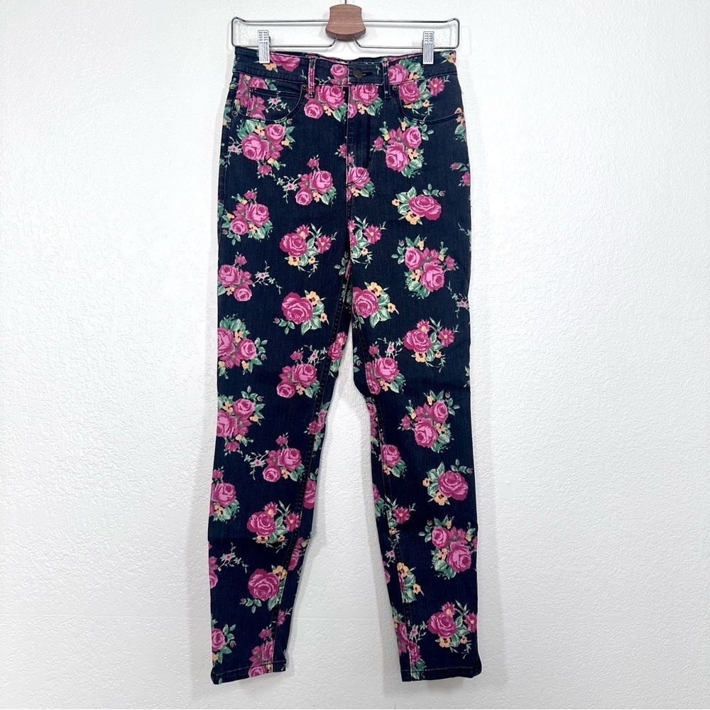 Guess 1981 3 Zip Crop Skinny Jeans Ankle Zip Rose Size 28 - Picture 2 of 11
